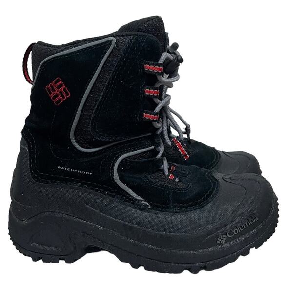 Columbia Bugaboot‎ Celcius Insulated Winter Black Red Boots Size 2 - Picture 1 of 8